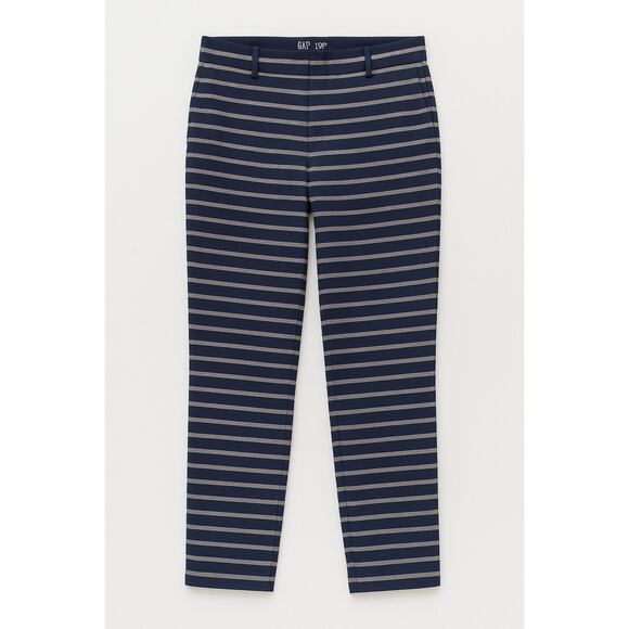 Gap Petite 10P Navy Gray Striped Ankle Pants Stretch Career Casual - Picture 2 of 11
